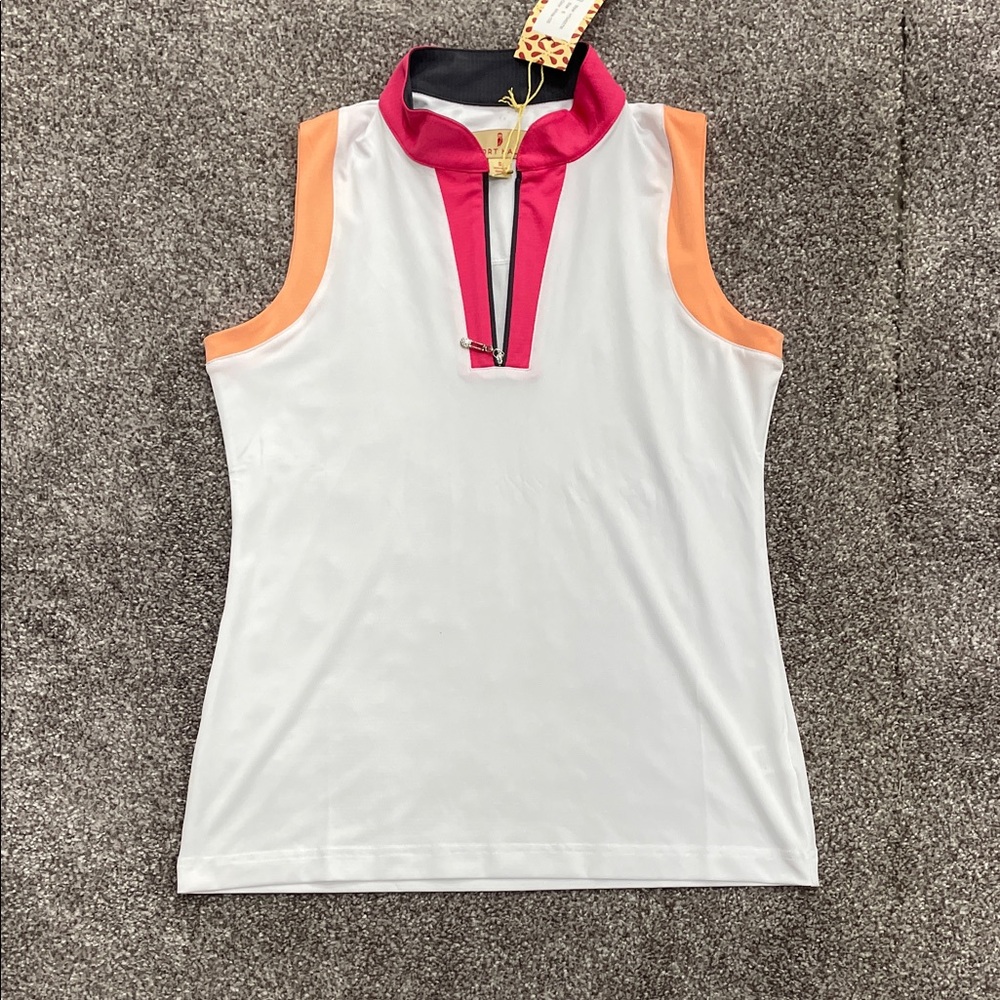Sport Haley Women's Tank Top - White, Pink, and Orange